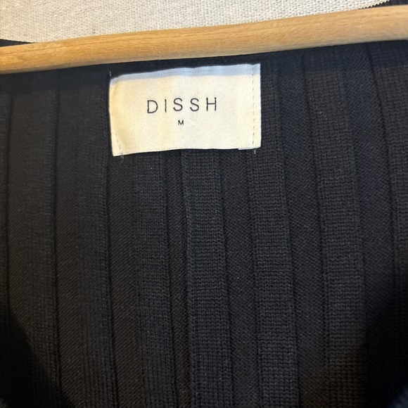 DISSH Reign Womens Maxi Dress Size Med Black Rib Knit Long Sleeve Stretchy Chic - Picture 8 of 12
